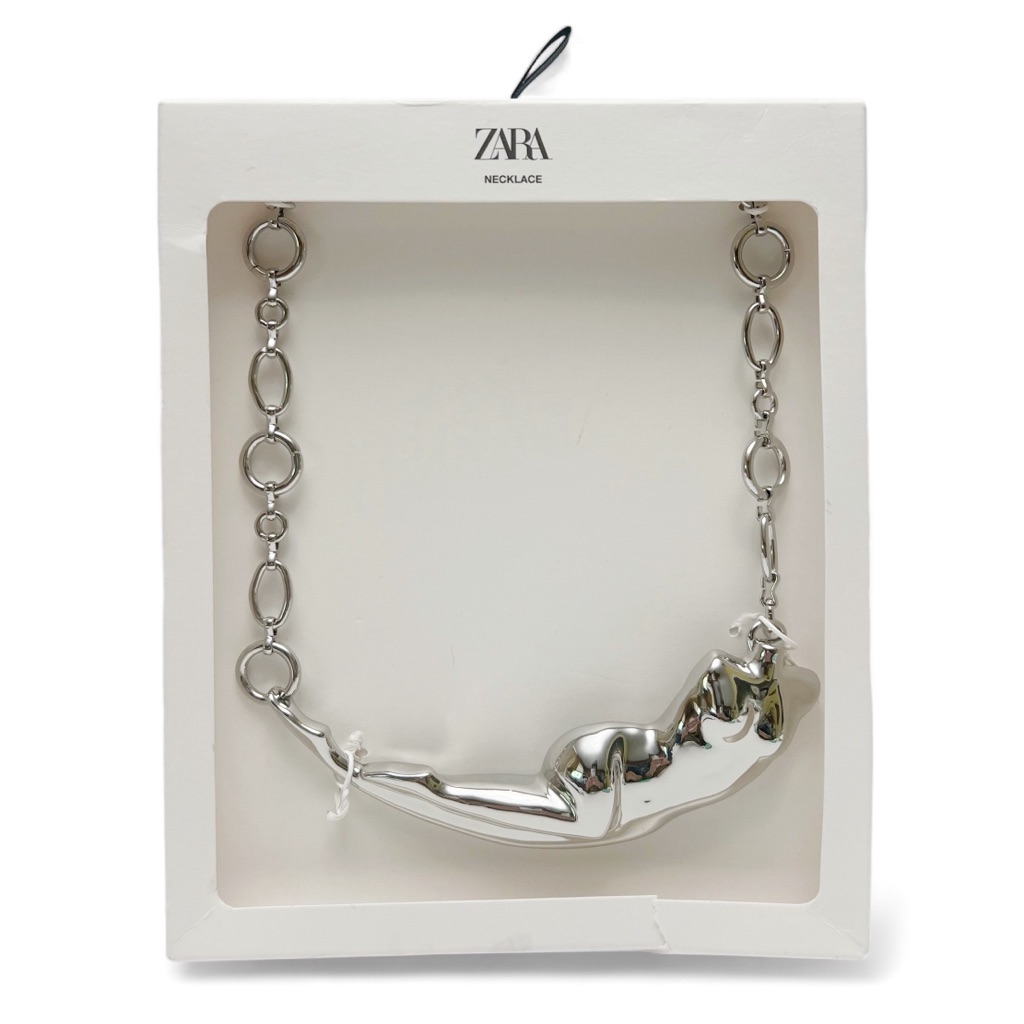 Zara Polished Silvertone Female Nude Figure Torso Chain Necklace New 1856059 55$